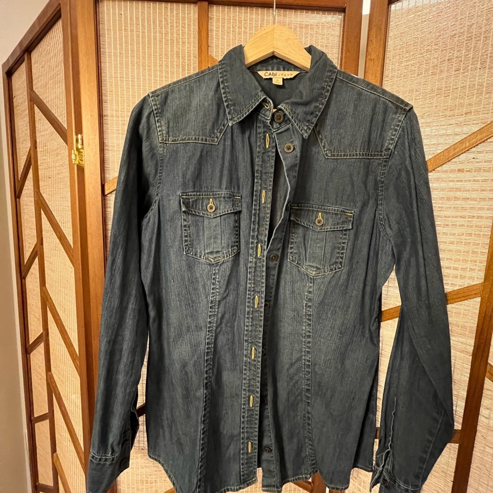 CAbi McQueen Denim Button-Up Shirt